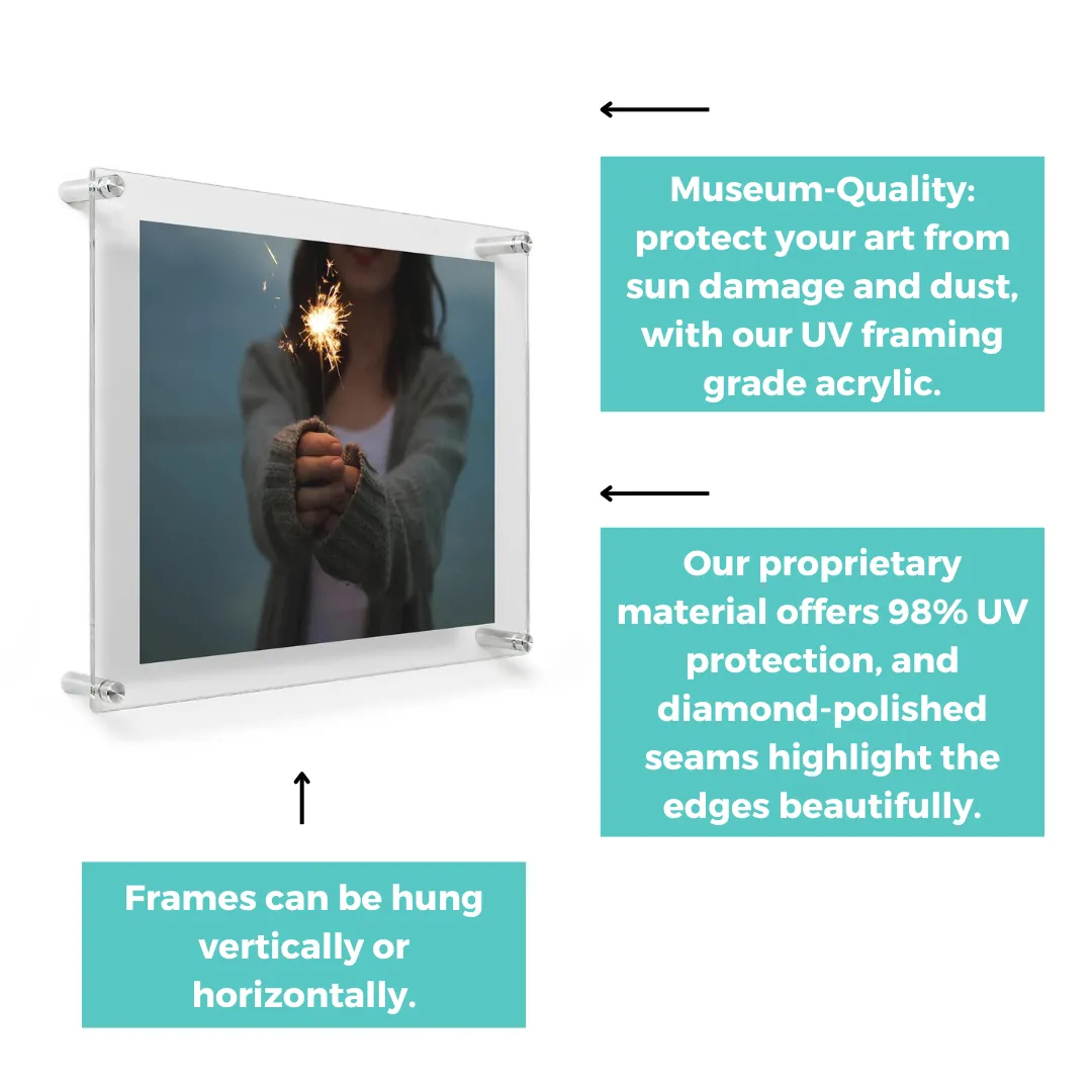 18x24" Floating Acrylic Poster Frame (Frame Size 21x27")