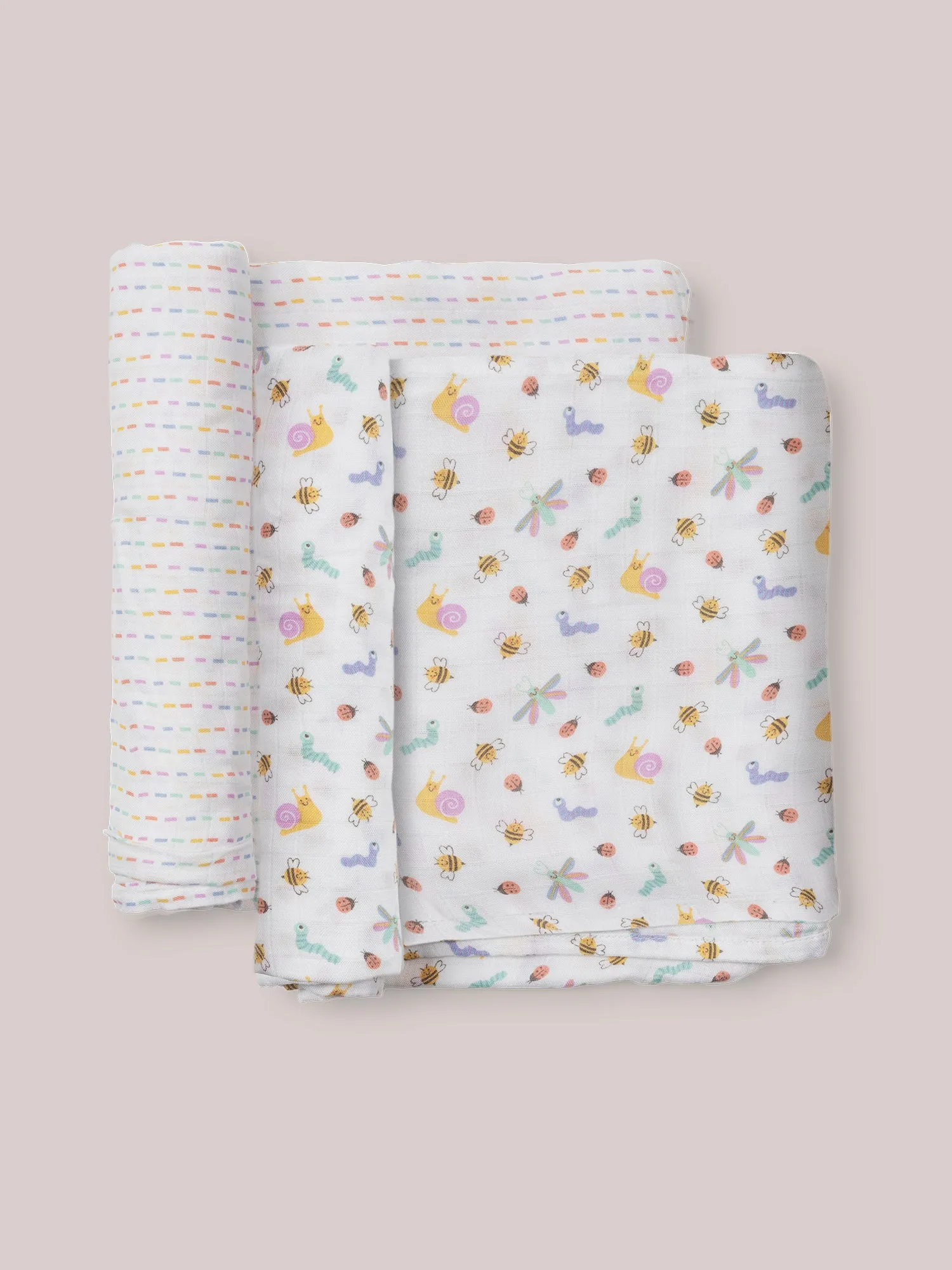 2-Pack Square Swaddle Blanket Set - Love Bug