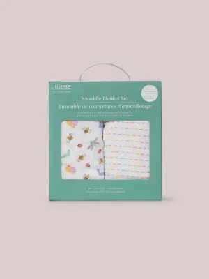 2-Pack Square Swaddle Blanket Set - Love Bug