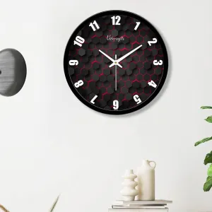 3D Hexagon Printed Wall Clock For Living Room