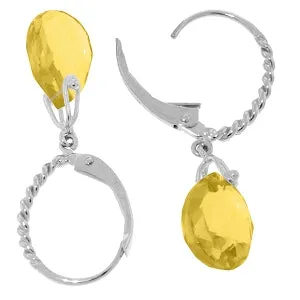 6 Carat 14K Solid White Gold Sunlight In Rmeileh Citrine Earrings