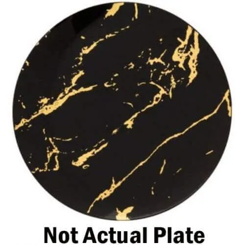 9" Marble Black Gold Plate (20ct)