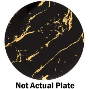 9" Marble Black Gold Plate (20ct)