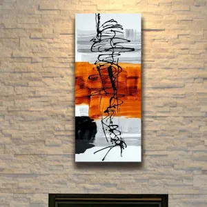 Abstract Painting - Metal Wall Art - Trending Home Decor - Living Room Bedroom Office - Wall Art - Large Unique Art 36" x 16" Hand Painted Multicolor Painting - Modern Home Decor - " Amber Ascendance"