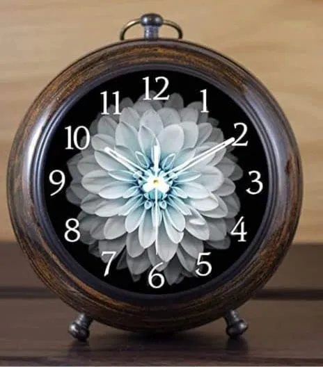 AHSKY Clock Handicraft Table Clock Beautiful Clock Home Office Room Decorative 6 Inch