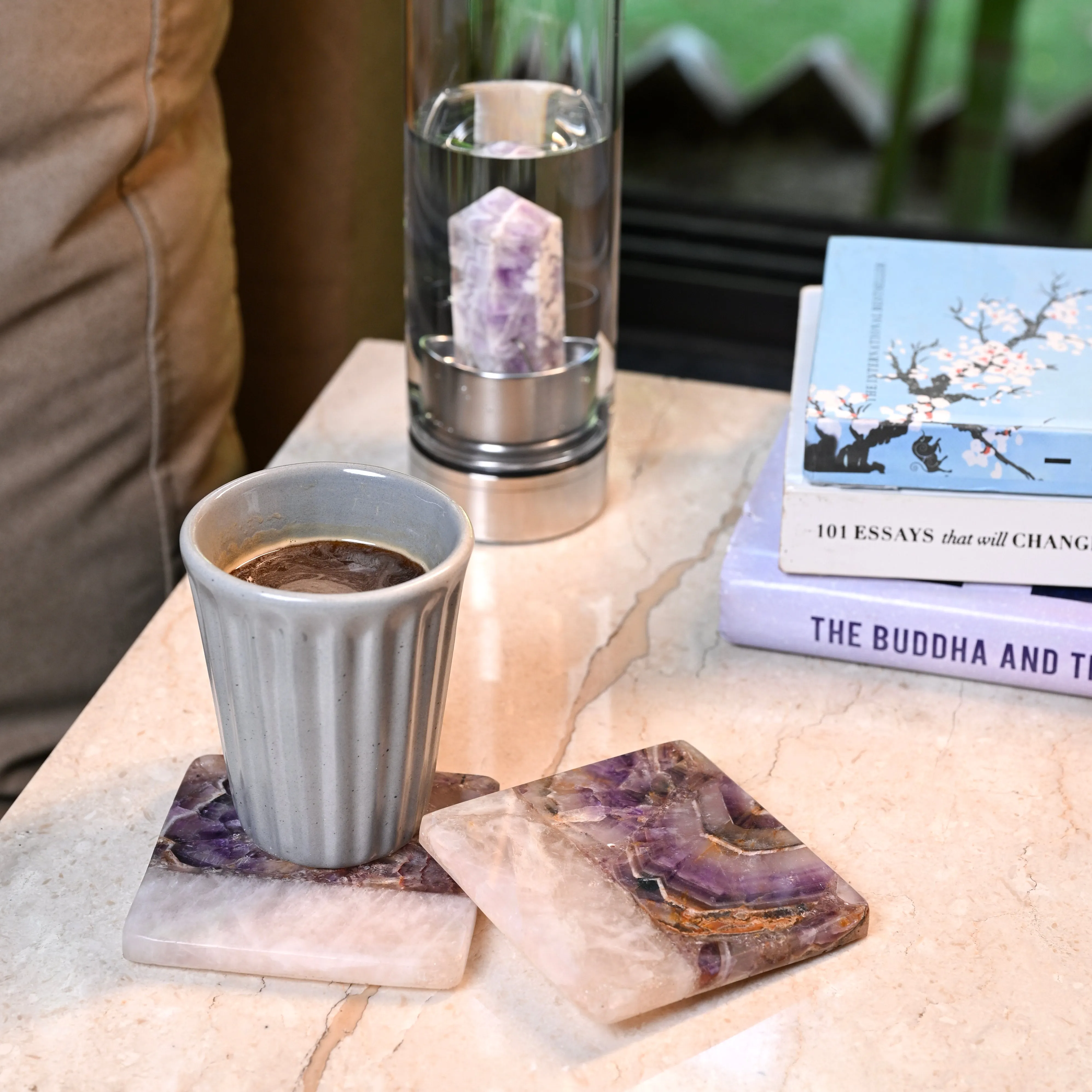 Amethyst & Rose Quartz Coasters