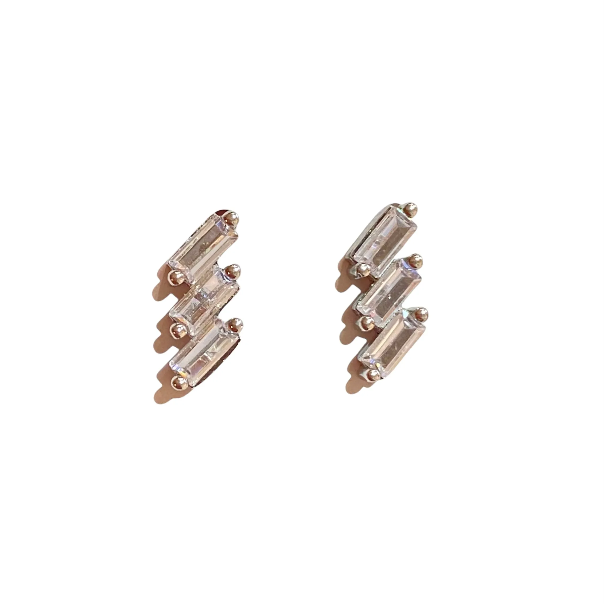 Amy Triple Baguettes Studs