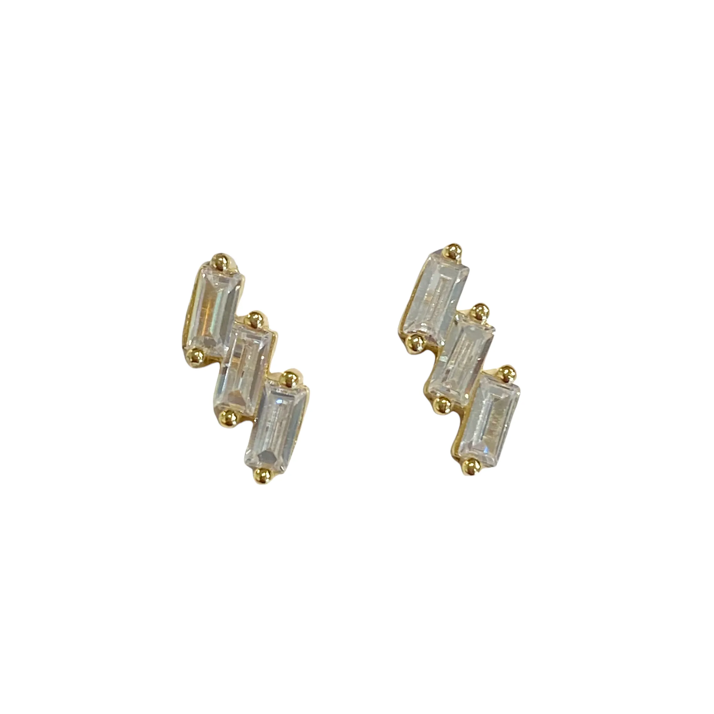 Amy Triple Baguettes Studs