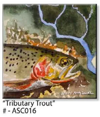 ASC016 "Tributary Trout" ceramic coaster