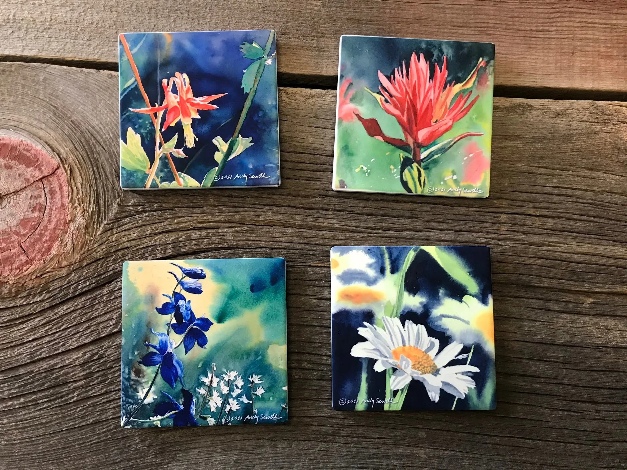 ASC047 "Blue Flax" ceramic coaster