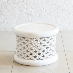 Bamileke Table or Stool | Vintage White