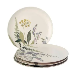 Botanical Floral Set of 4 Bamboo Plates