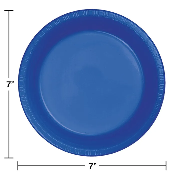 Bulk Cobalt Blue 6.75 inch Plastic Dessert Plates (240 per Case)