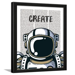 Chaka Chaundh, Astronaut Poster With Frame, Motivational Quotes Frames, Quotes Wall Frames For Office, Student & Study Room, (14x11 In) (Vintage Create)