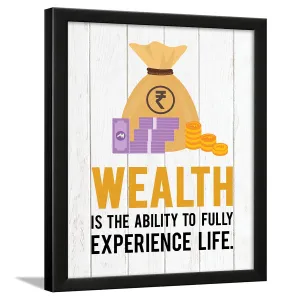 Chaka Chaundh - Money Quotes Wall Frames - Trading Quotes Wall Frames - Stock Market Quotes Wall Frames - Finance Quotes Wall Frames - Share market quotes frames - (13.6 X 10.6 Inches) (Wealth is - White)