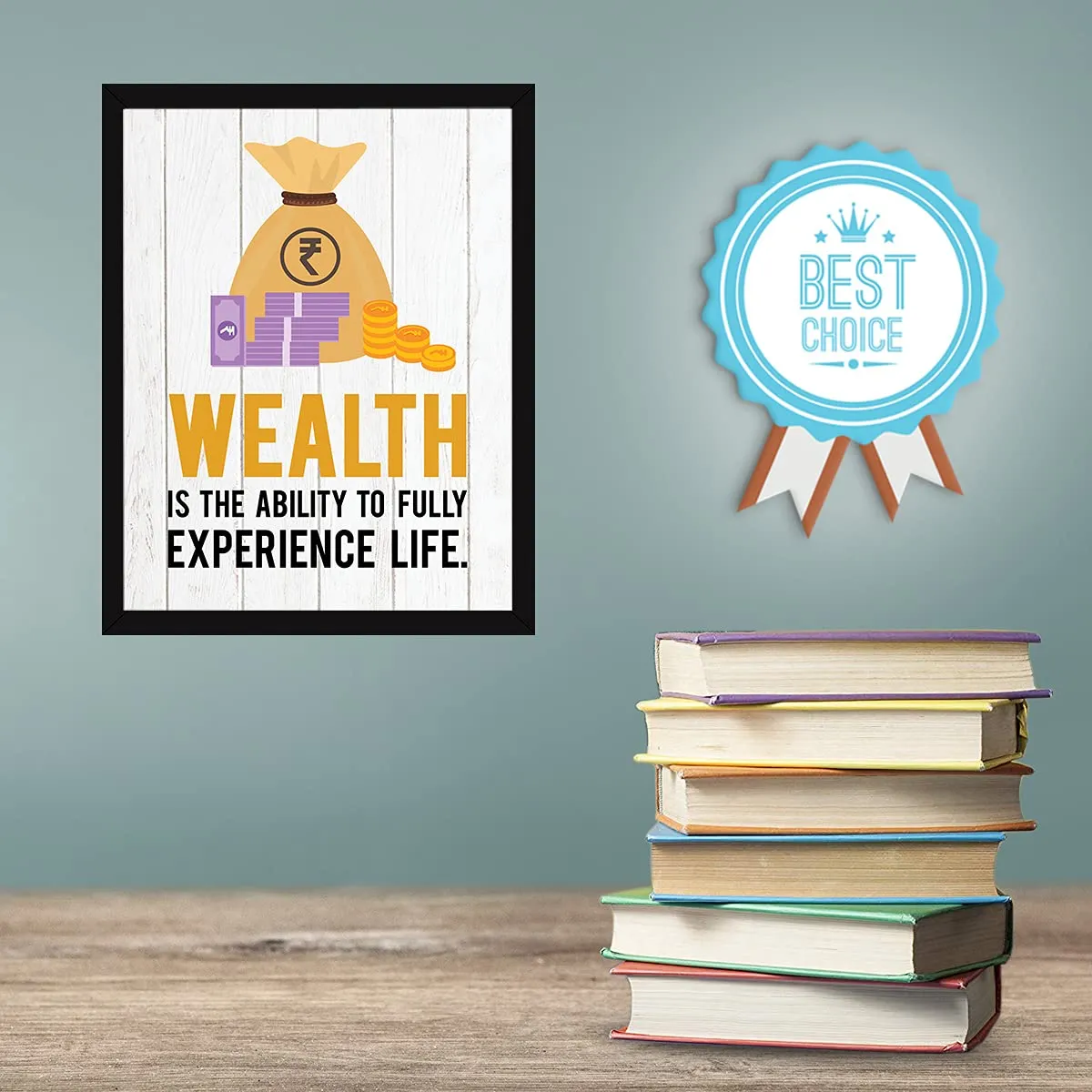 Chaka Chaundh - Money Quotes Wall Frames - Trading Quotes Wall Frames - Stock Market Quotes Wall Frames - Finance Quotes Wall Frames - Share market quotes frames - (13.6 X 10.6 Inches) (Wealth is - White)