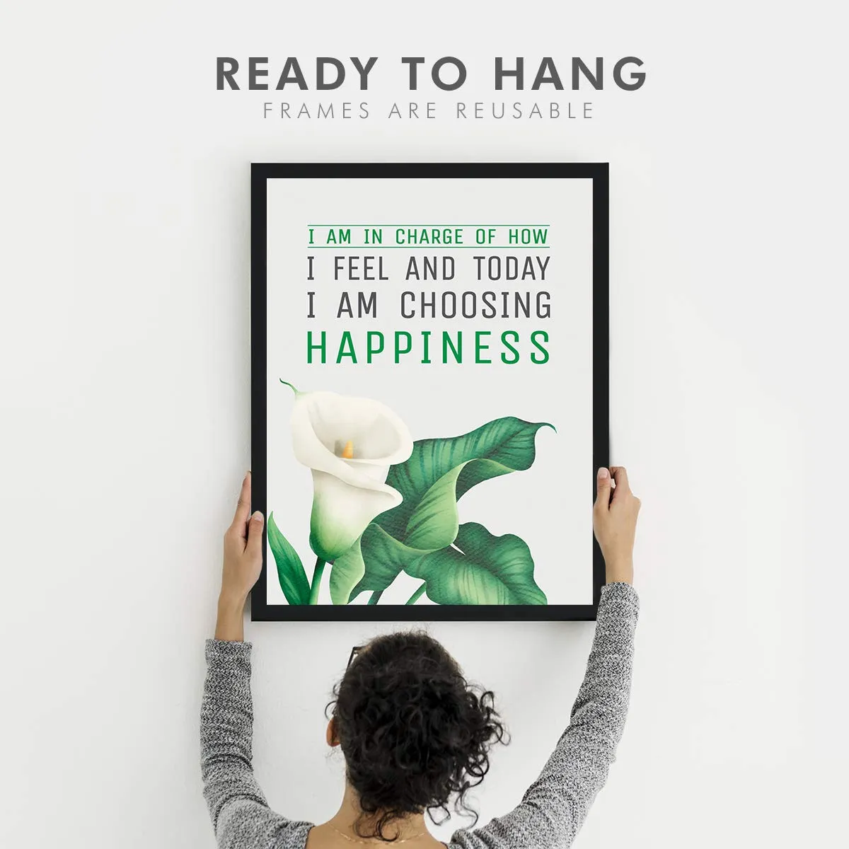 Chaka Chaundh - Motivational Quotes Frames - Framed Posters with Frame – Quotes Wall Frames - Photos with Quotes – poster with frame (34cm x 27cm x 4cm) Set of 4 - Composite Wood (Nature - Green)