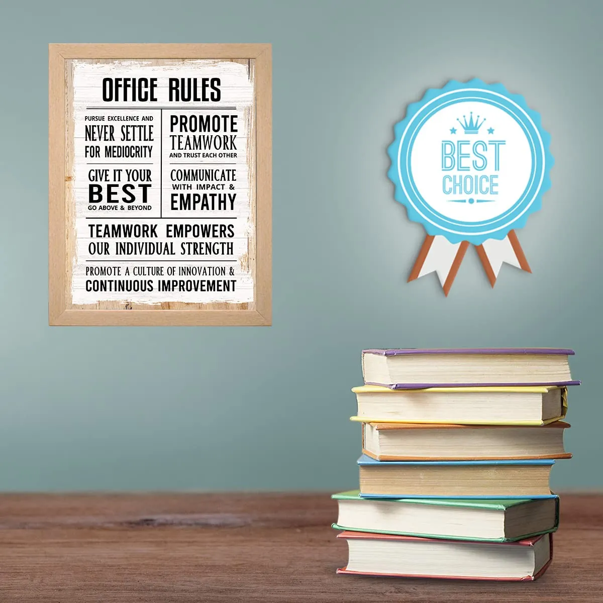 Chaka Chaundh Office Rules Wall Decor item - Motivational Office Rules Quotes Wall Frames - Business Rules Quotes Wall Frame - (14 X 11 Inches)