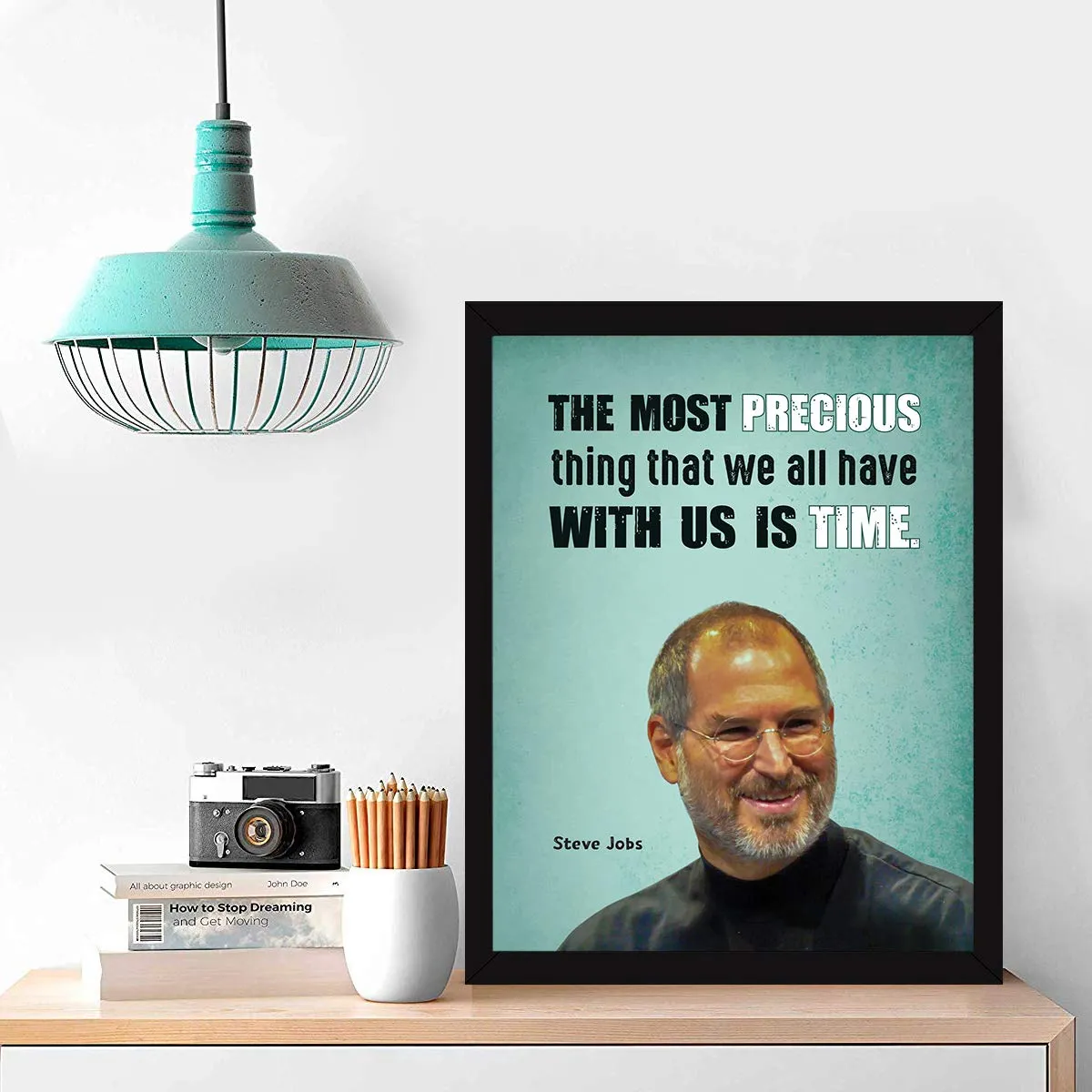 Chaka Chaundh - Steve Jobs Framed Poster - motivational quotes frames - poster with frame - Steve Jobs Quotes Frames – Inspirational Quotes wall frames - (13.6 X 10.6 Inches)