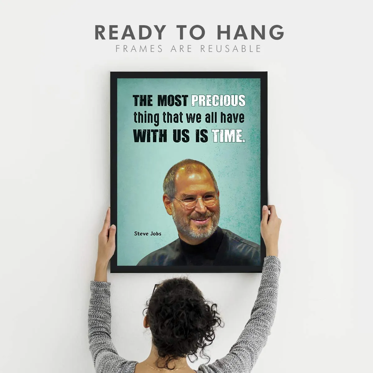 Chaka Chaundh - Steve Jobs Framed Poster - motivational quotes frames - poster with frame - Steve Jobs Quotes Frames – Inspirational Quotes wall frames - (13.6 X 10.6 Inches)