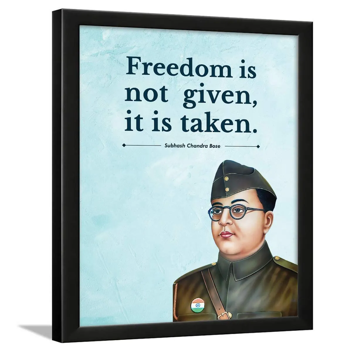 Chaka Chaundh - Subhash Chandra Bose Poster Frame Photo - motivational quotes frames - poster with frame - Subhash Chandra Bose Quote Poster – Inspirational Quotes wall framed Posters - (13.6 X 10.6 Inches)