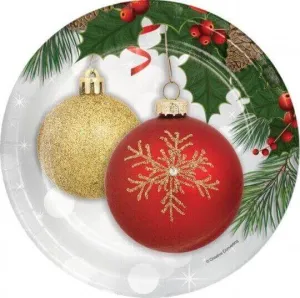 Christmas Ornament Elegance - 9" Dinner Plates (8ct)