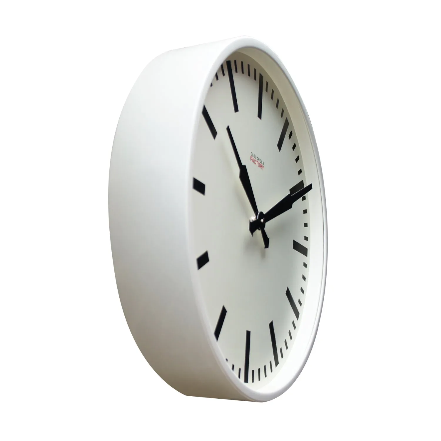 Cloudnola Station Clock – White Face with Black Batons for Modern Elegance