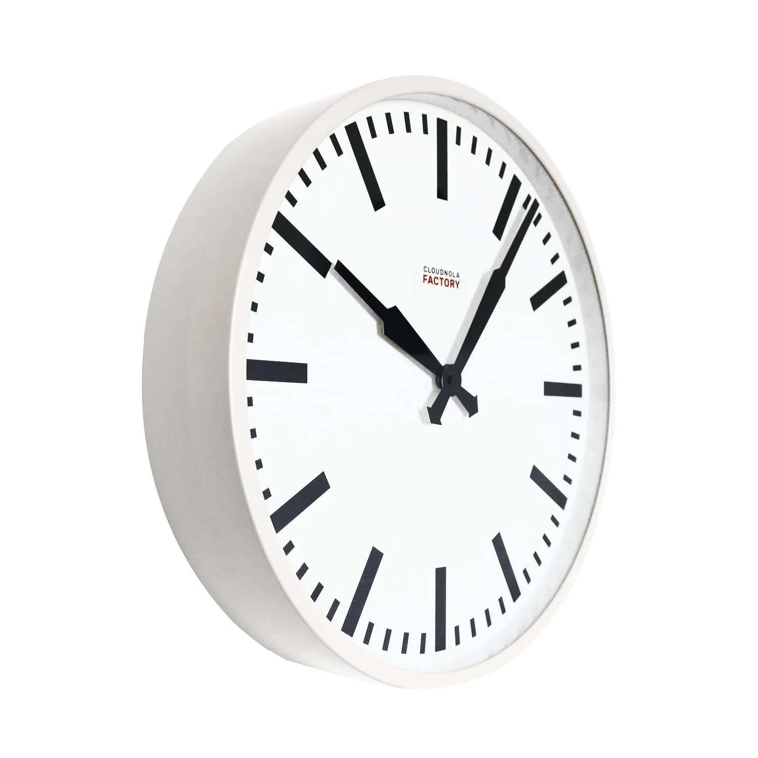 Cloudnola Station Clock – White Face with Black Batons for Modern Elegance