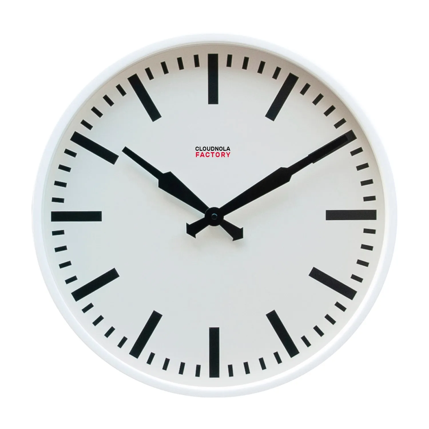 Cloudnola Station Clock – White Face with Black Batons for Modern Elegance