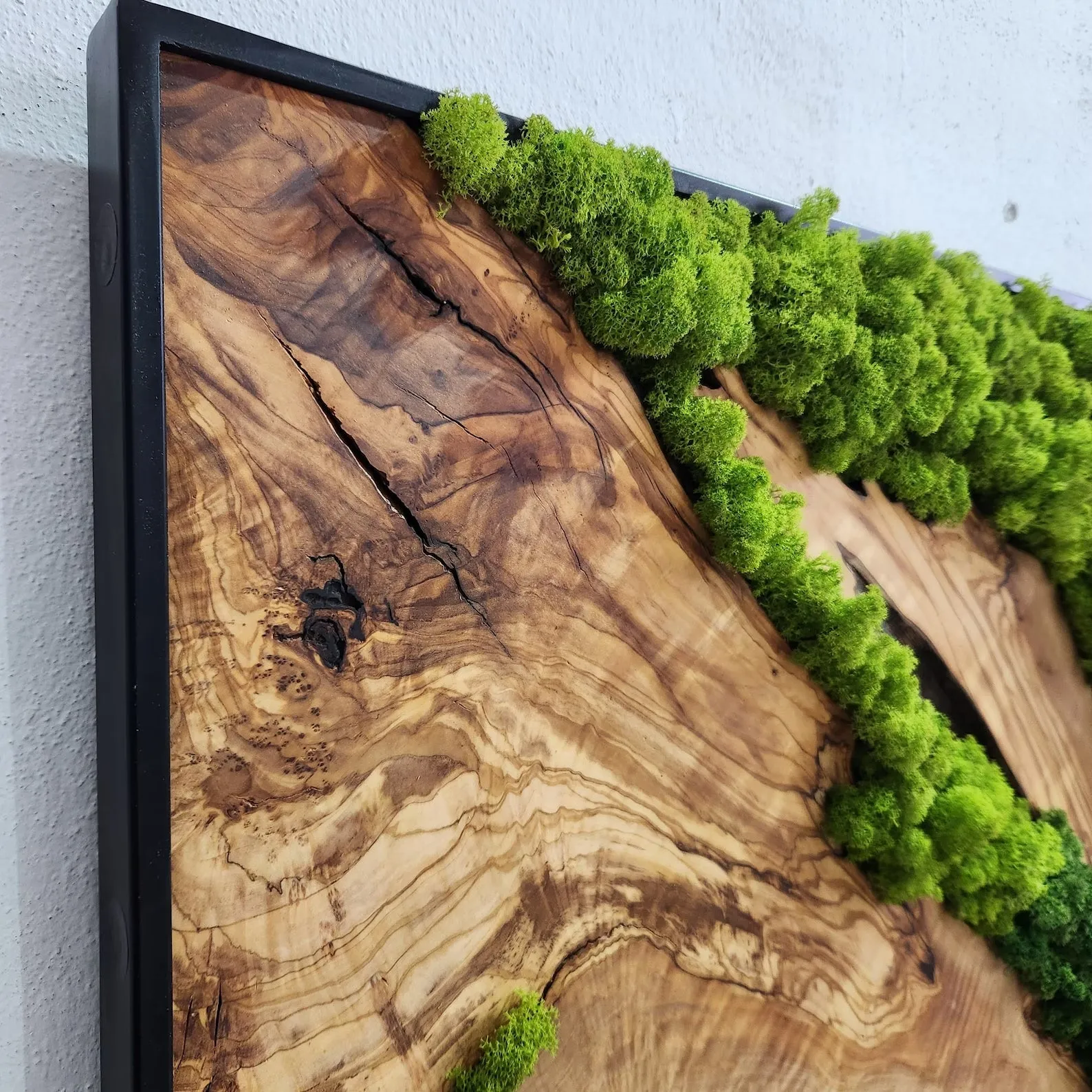 Custom Made Moss and Olive Wood Wall Art 2 Colours | Premium Handmade Wall Sculptures