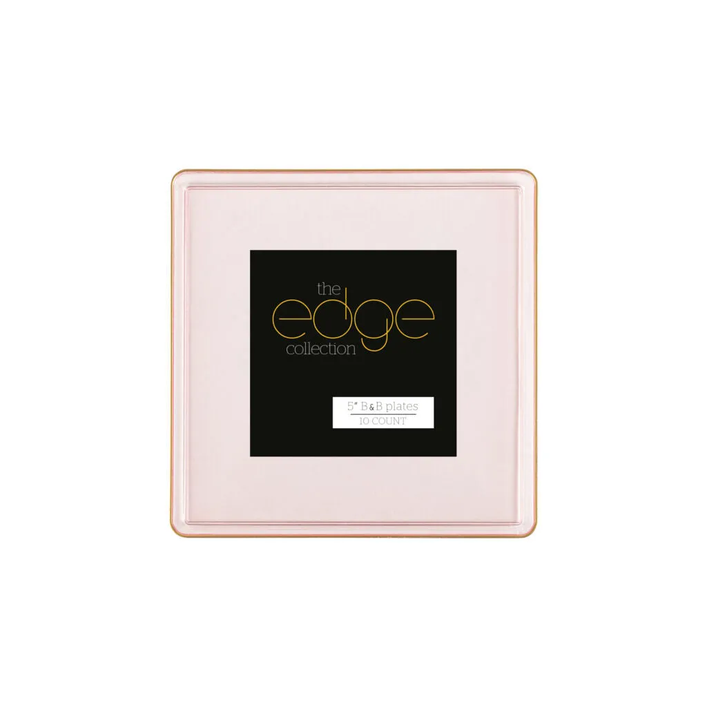 Edge Pink Square Plates 5" 10pc