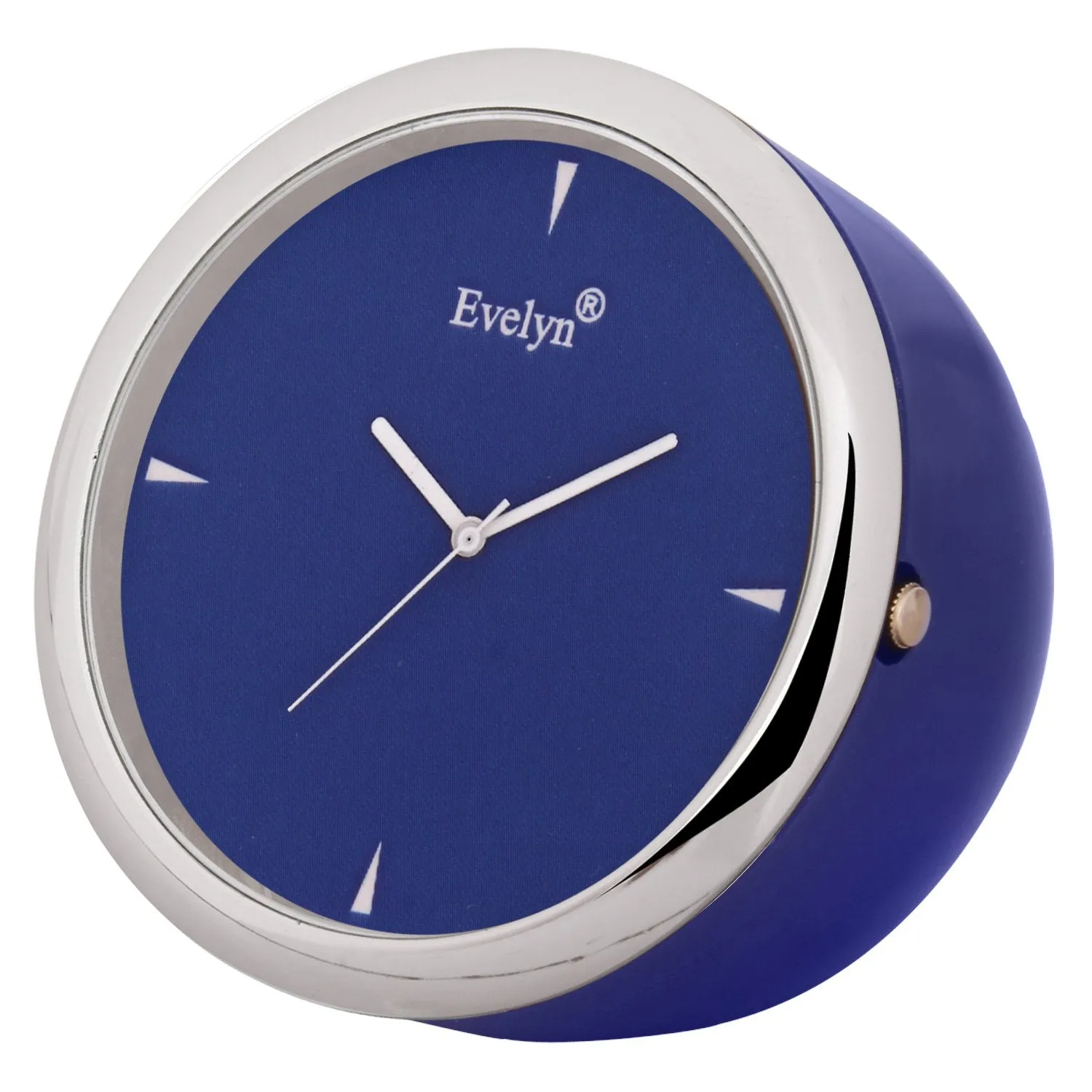 Evelyn Stainless Steel Analog Classic Small Round Time Clock (Blue, 45mm)