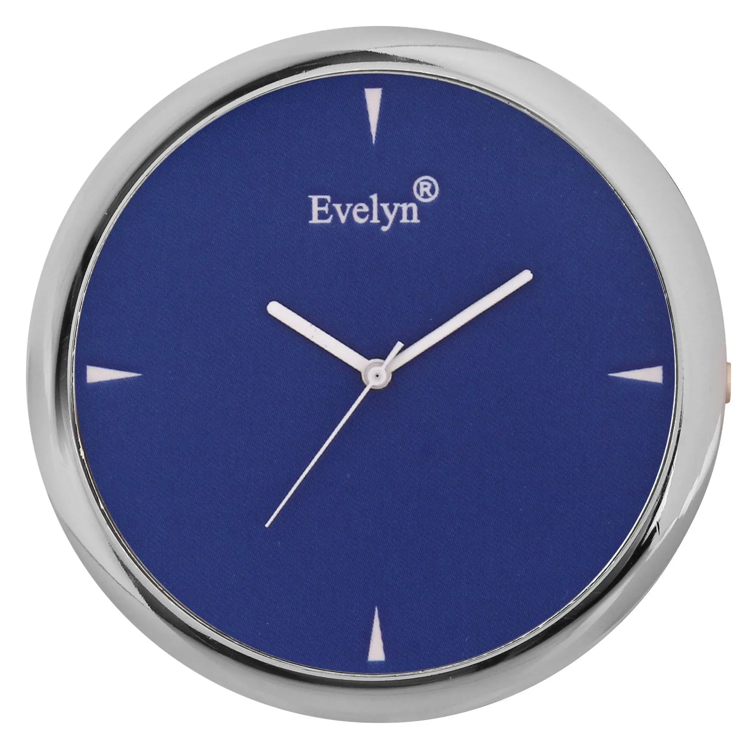 Evelyn Stainless Steel Analog Classic Small Round Time Clock (Blue, 45mm)