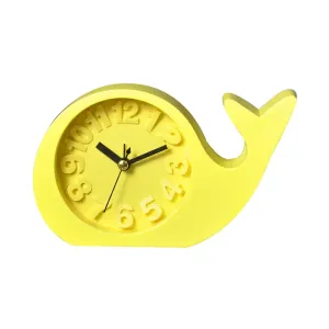 EZ Life Whale - Kids Desk Alarm Clock - PP - Yellow - Home and Office Décor, Decorative Modern Clock, Living Room, Bedroom Kitchen Office School - Stylish Desk Clock - Pack of 1