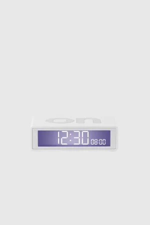 Flip  Clock Reversible Alarm Clock - Rubber White