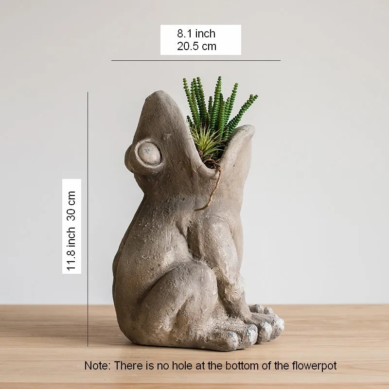 Frog Flowerpot for Garden Decoration, Beautiful Cute Frog Statues, Garden Animal Statues, Unique Modern Garden Sculptures, Creative Villa Outdoor Gardening Ideas