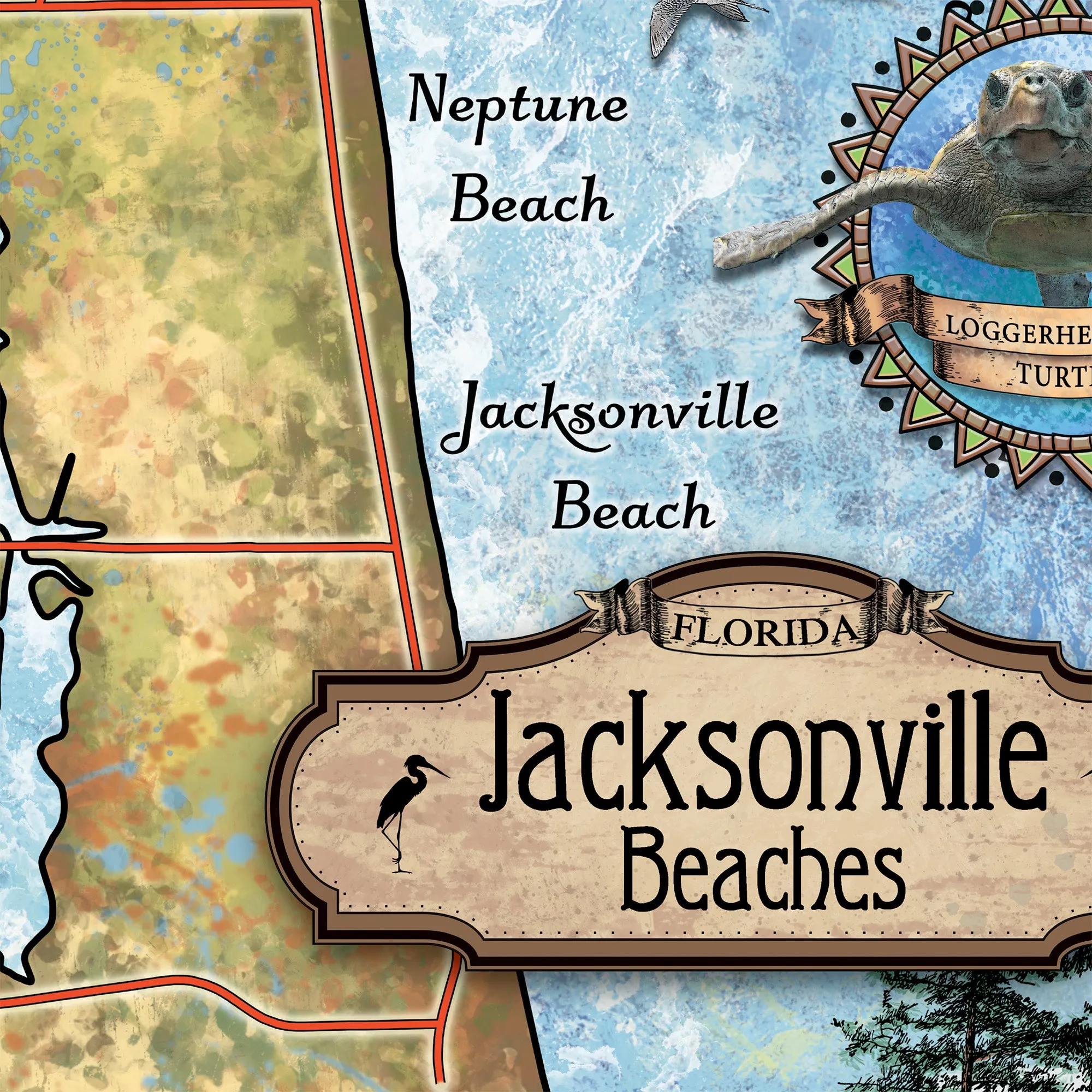 Jacksonville The Beaches of Florida Map Blanket Double Stitched Edges Cozy Luxury Fluffy Super Soft 430 GSM Polyester Throw Blanket