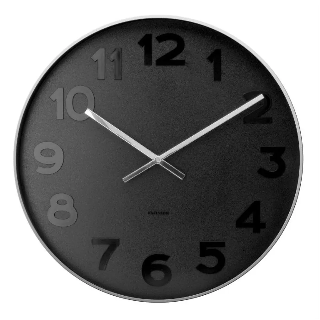 Karlsson Mr Black Wall Clock Black 38x38x6cm