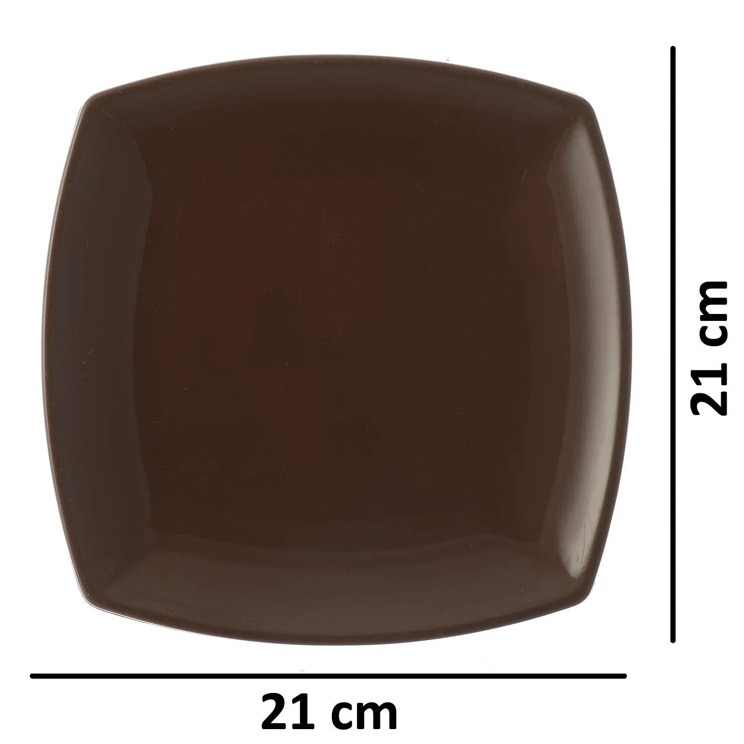 Kuber Industries Plastic Dinner Plates - 4 Pieces, Brown