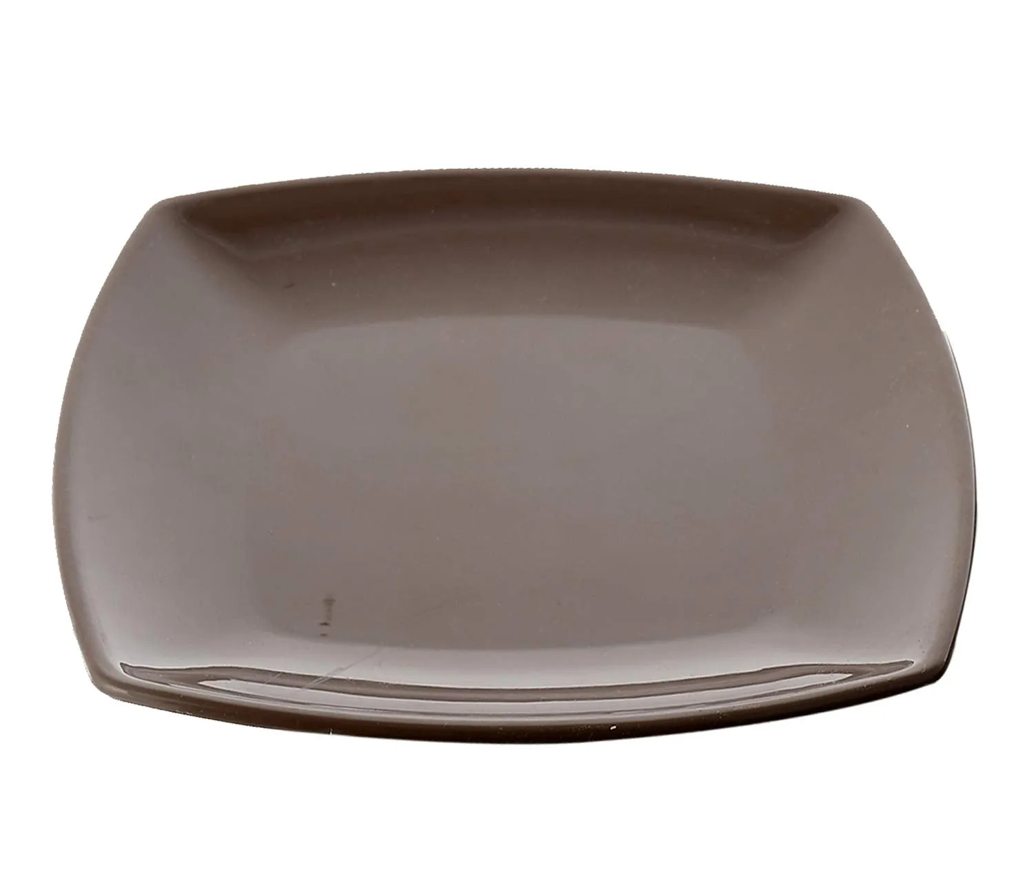 Kuber Industries Plastic Dinner Plates - 4 Pieces, Brown