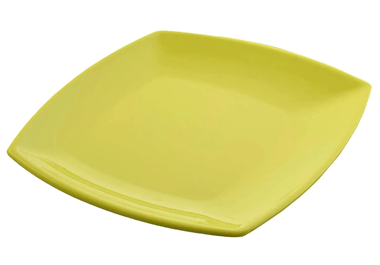 Kuber Industries Set of 6 Square Plastic Dinner Plates Sets (Green)