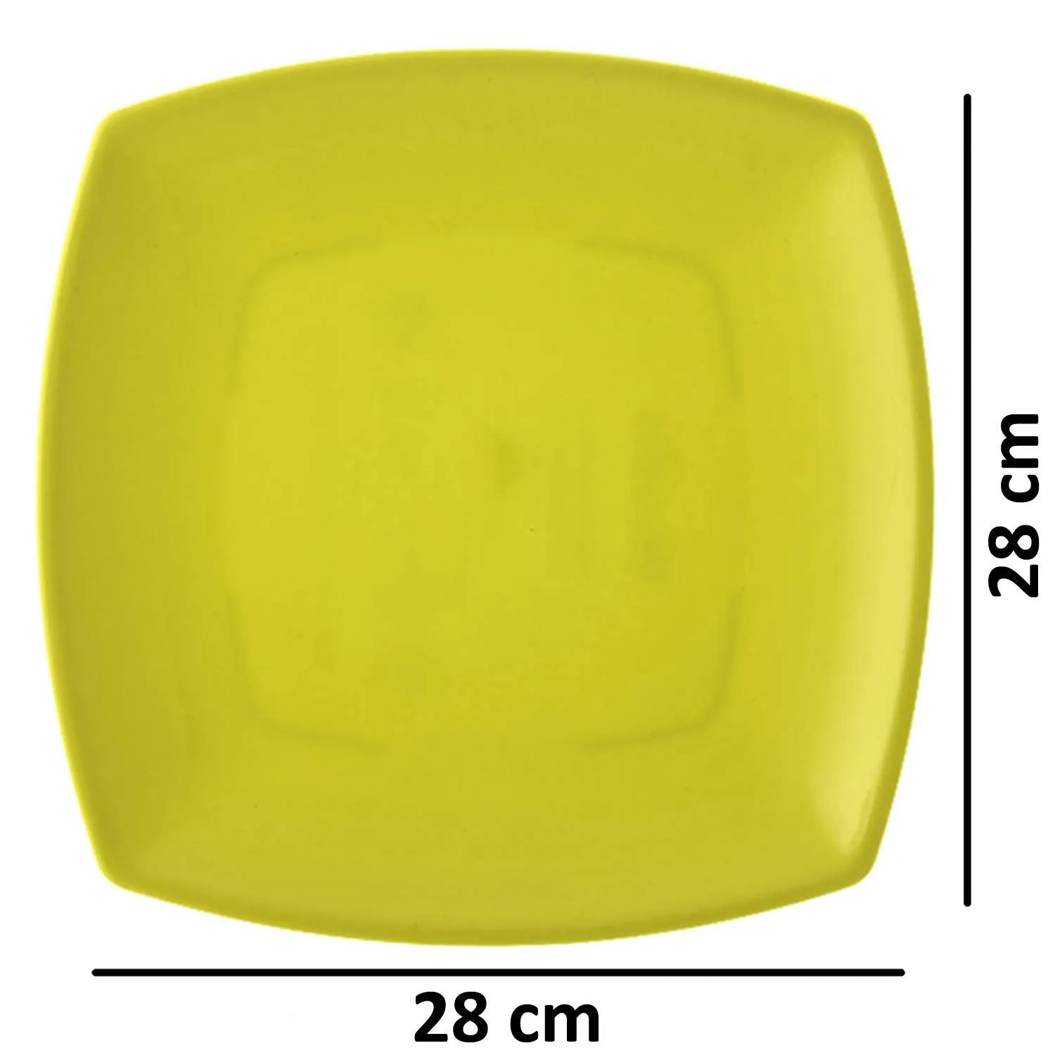 Kuber Industries Set of 6 Square Plastic Dinner Plates Sets (Green)