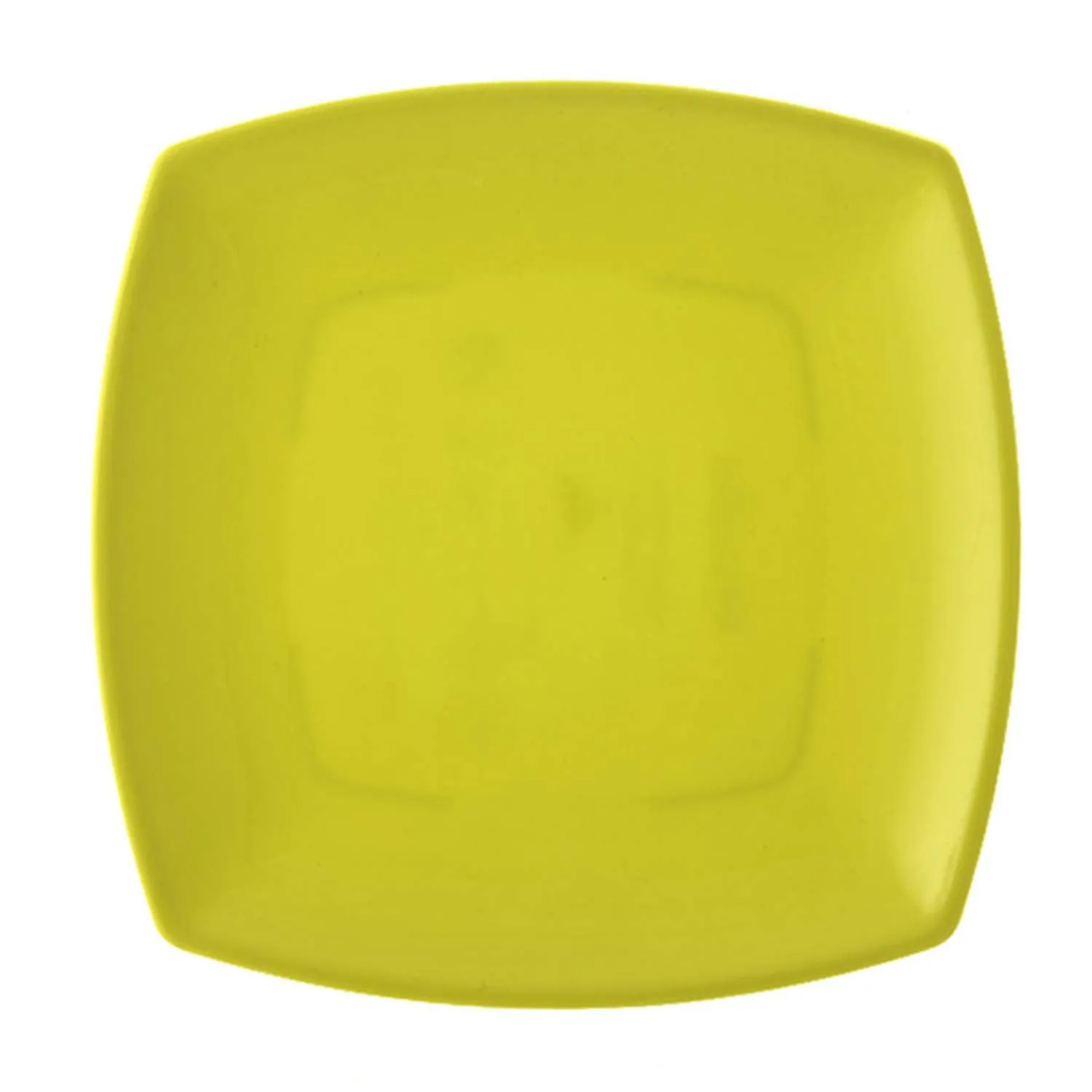 Kuber Industries Set of 6 Square Plastic Dinner Plates Sets (Green)