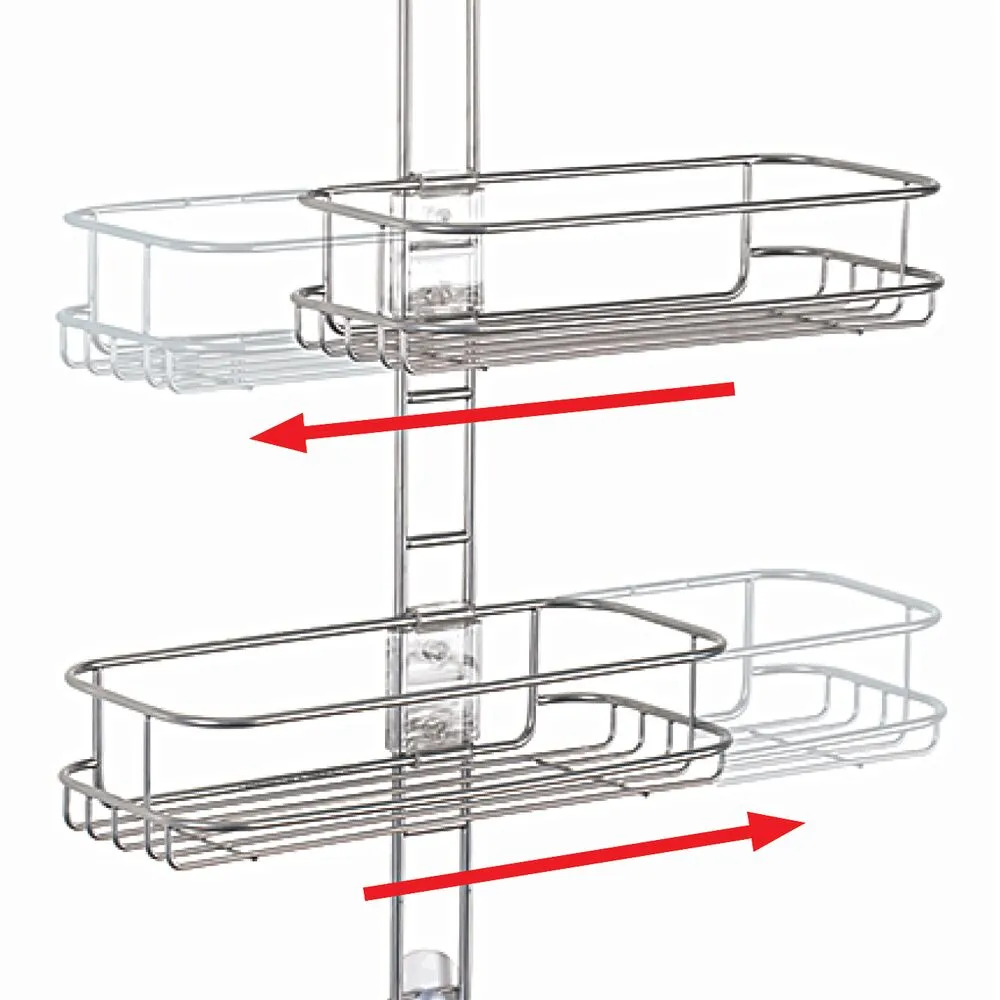 Linea Adjustable Shower Caddy Silver