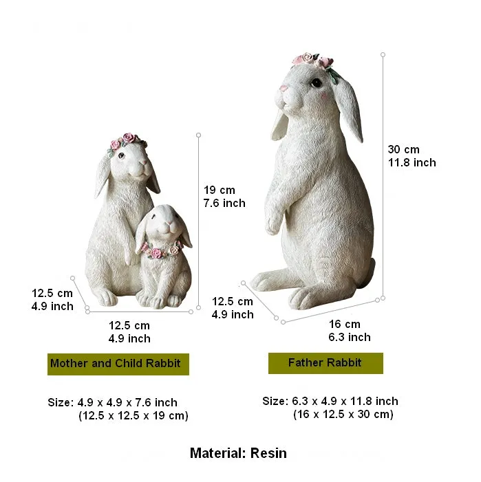 Lovely Rabbit Family Statue for Garden, Beautiful Cute Garden Courtyard Ornaments, Unique Modern Garden Sculptures, Creative Villa Outdoor Decor Gardening Ideas