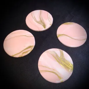 Luxe Resin Coaster - Blush Pink/Gold