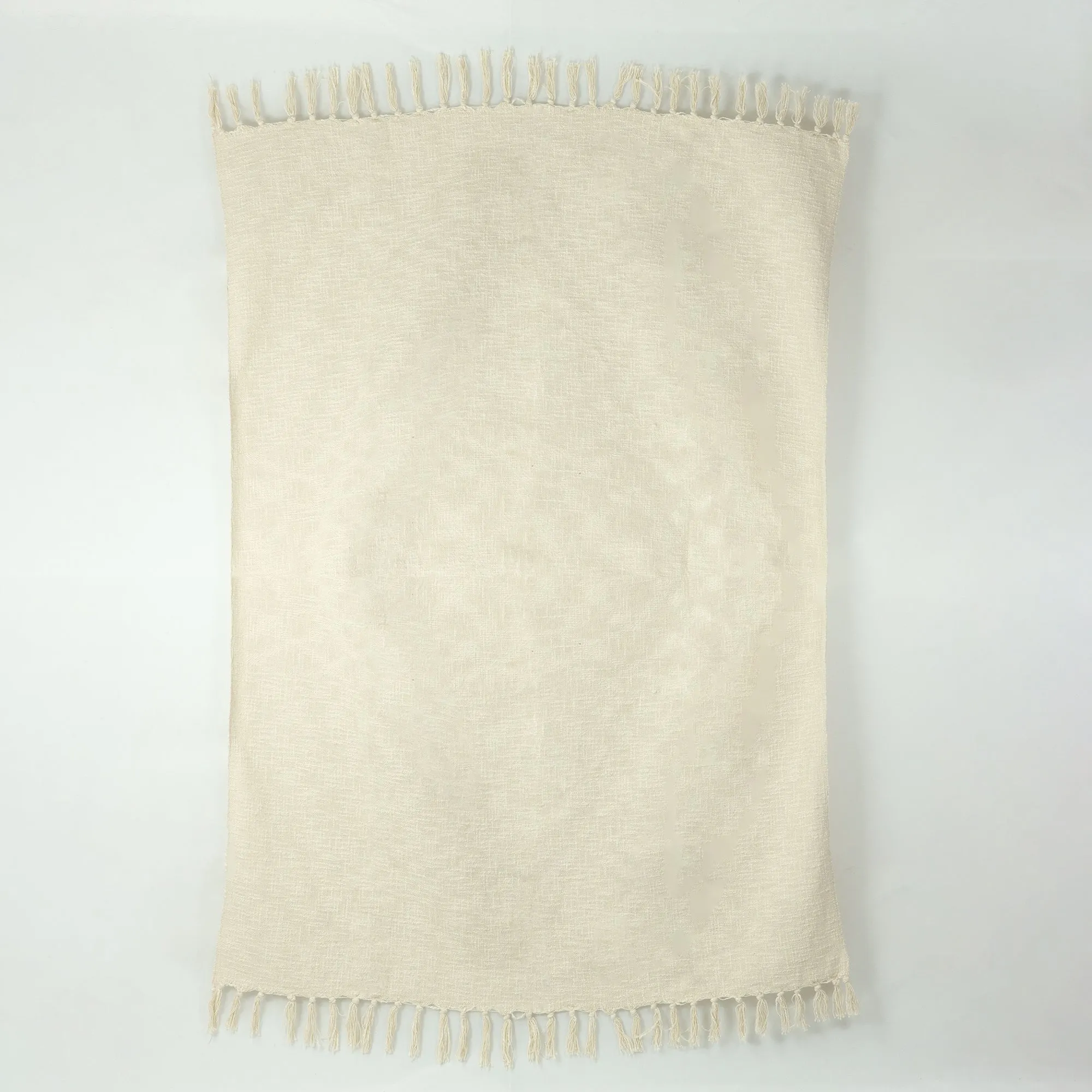 Luxury Cream Solid Quilted Throws  For Home Decor