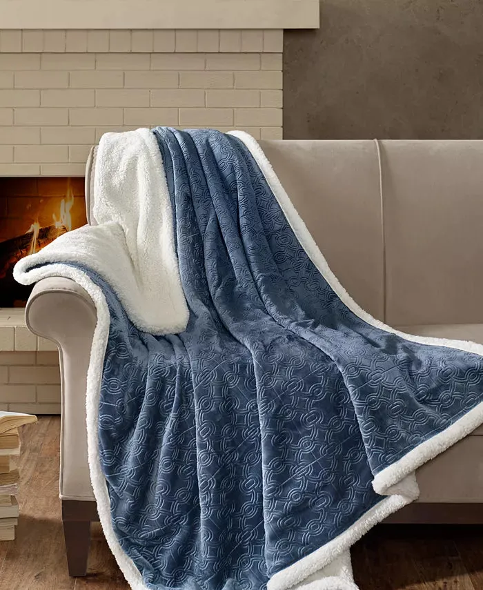 Madison Park Elma Oversized Textured Plush Throw 60x70