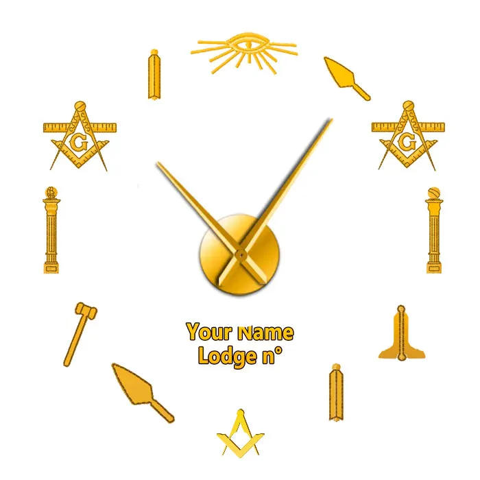 Master Mason Blue Lodge Clock - Frameless Design