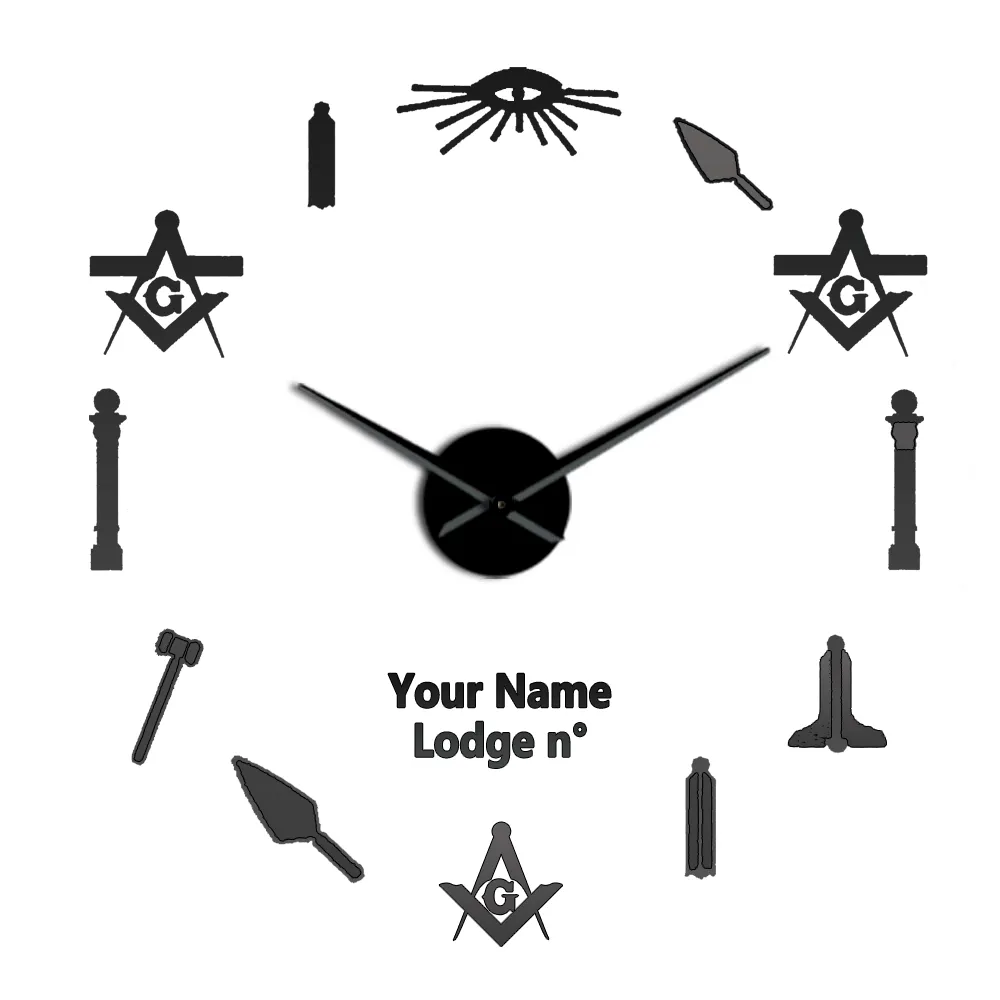 Master Mason Blue Lodge Clock - Frameless Design